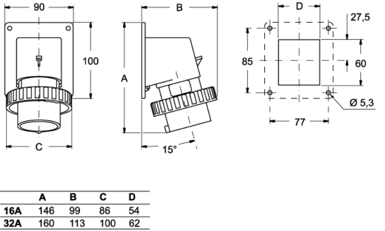 ILME SIPW 3265 SI SP.INC.32A 6H 5P INVERTITORE DI FASE