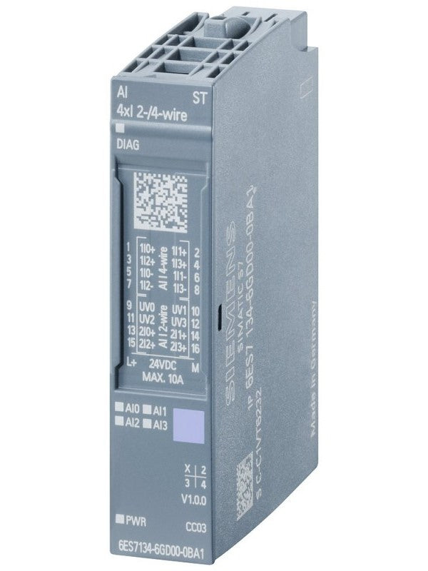 6ES7134-6GD00-0BA1 SIEMENS ET 200SP, AI 4XI 2-/4-WIRE ST, VPE 1