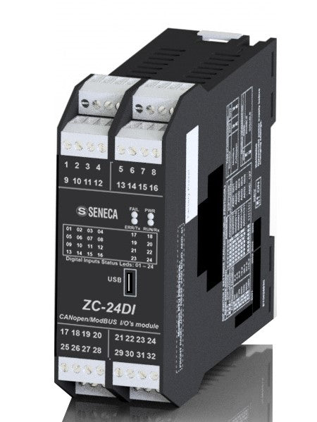 ZC-24DI SENECA MODULO 16DI8DO/RS485 ALIM 12-24VDC/AC 35MM